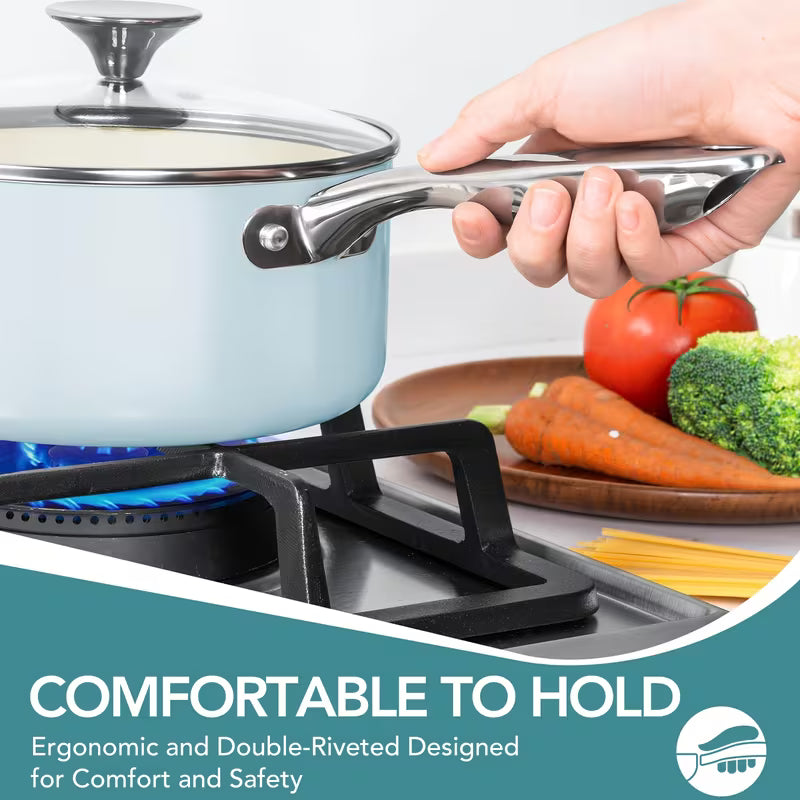 8-Piece Ceramic Nonstick Cookware Set