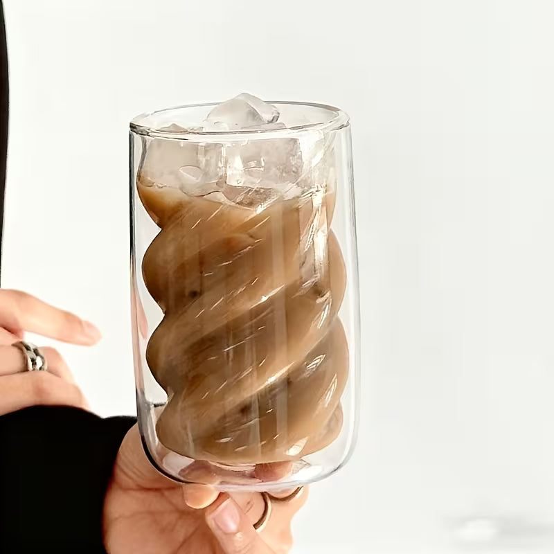 4-Piece Double-Wall Insulated Glass Coffee Cups – Heat-Resistant Glass Coffee & Milk Cups