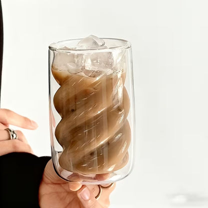 4-Piece Double-Wall Insulated Glass Coffee Cups – Heat-Resistant Glass Coffee & Milk Cups