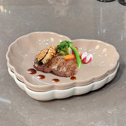 4-Piece 8.25-Inch Heart-Shaped Ceramic Plate Set