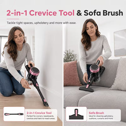 45KPa Cordless Vacuum Cleaner – 8-in-1 Self-Standing Stick Vacuum with Anti-Tangle Brush
