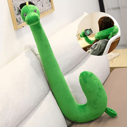 2-in-1 Cute Animal Neck Pillow & Phone Holder – U-Shaped Plush Travel Pillow & Hands-Free Phone Stand