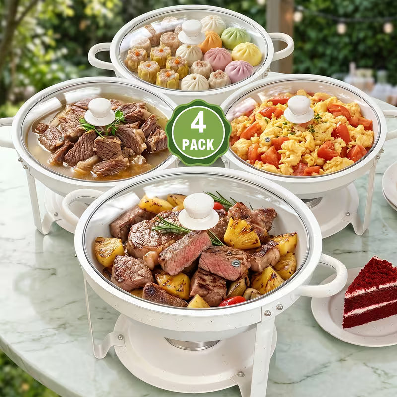 White Stainless Steel Chafing Dish Buffet Set