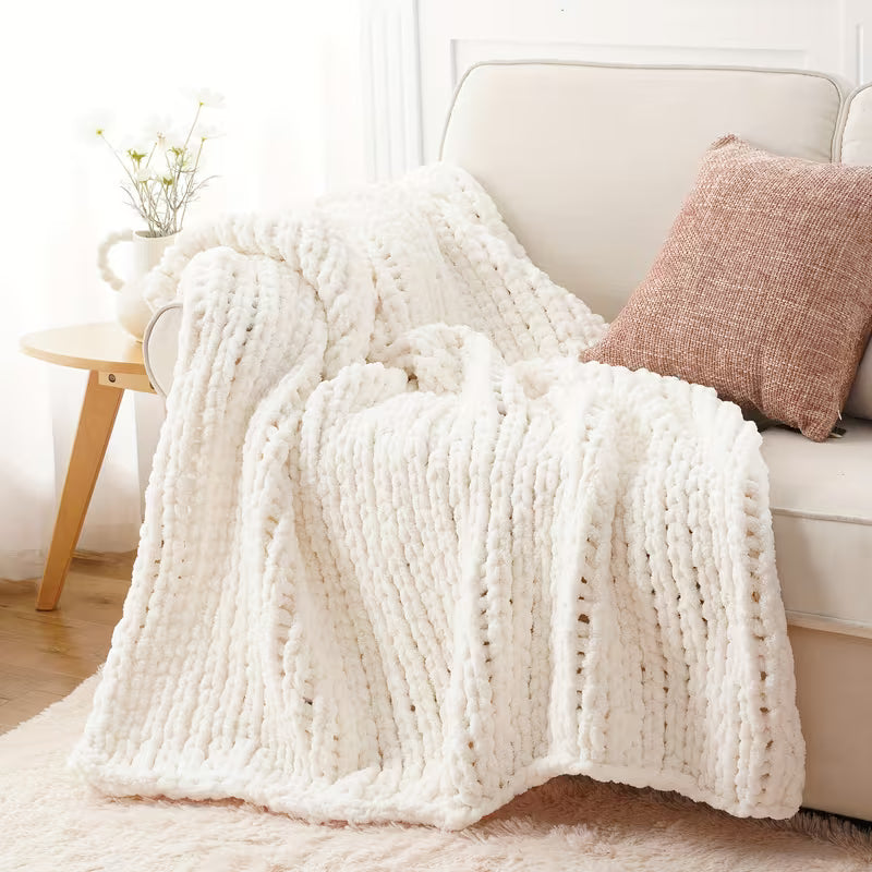 50 × 60 Inch Chunky Chenille Throw Blanket