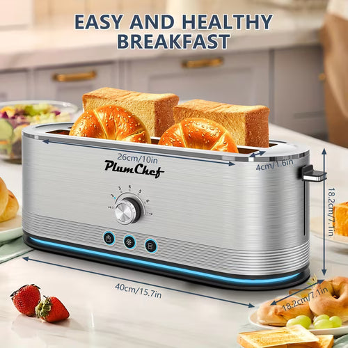 4-Slice Stainless Steel Toaster with 6 Browning Levels