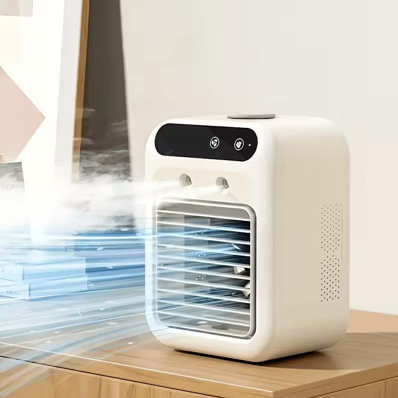 Portable Mini Misting Fan – USB Rechargeable Desktop Fan with Humidifier