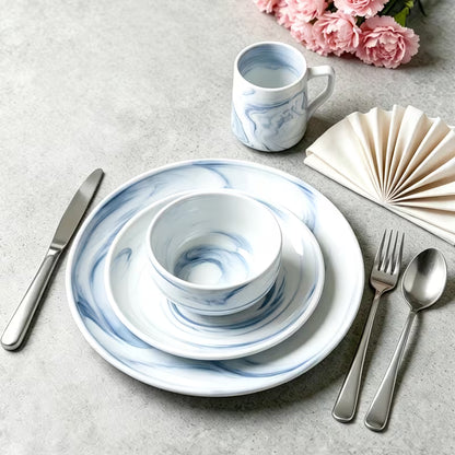 16-Piece / 20-Piece Marbled Dinnerware Set for 4