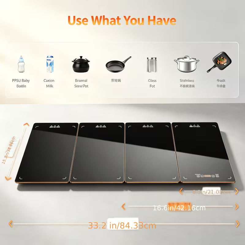 4-in-1 Electric Food Warmer Mat with Temperature Control & Timer