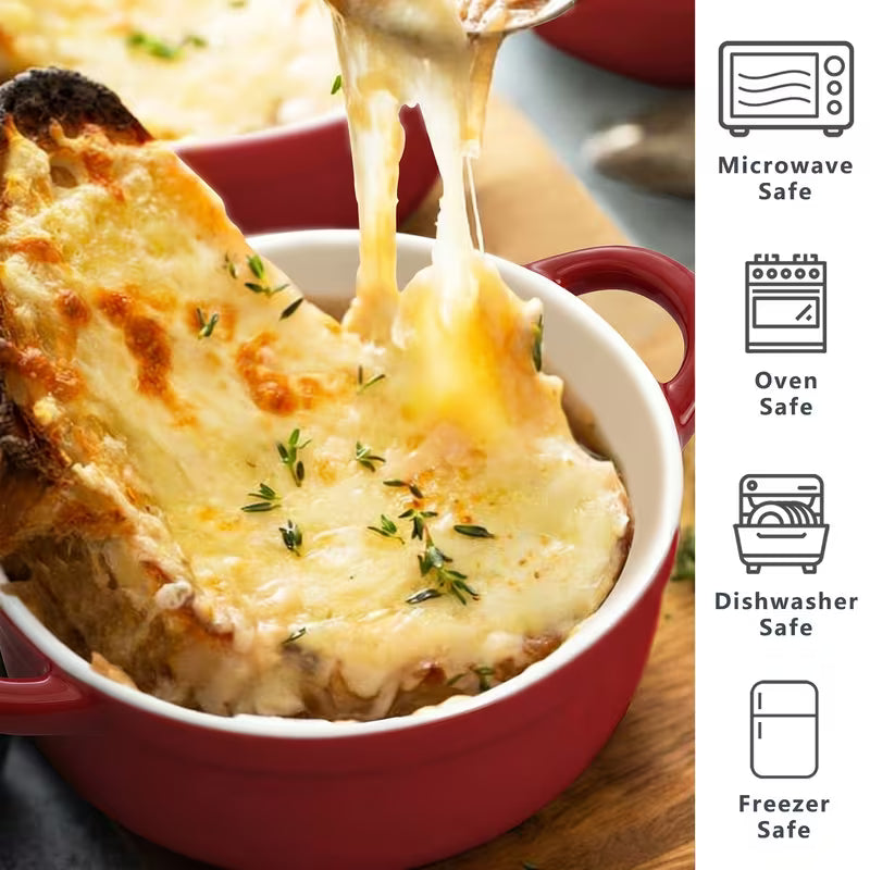4-Piece 12 oz Ceramic Mini Cocotte Set with Lids