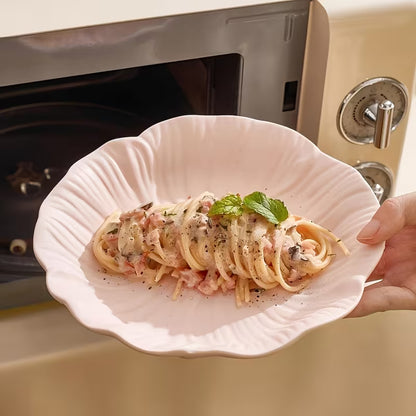 12-Piece Matte Flower-Shaped Ceramic Tableware Set