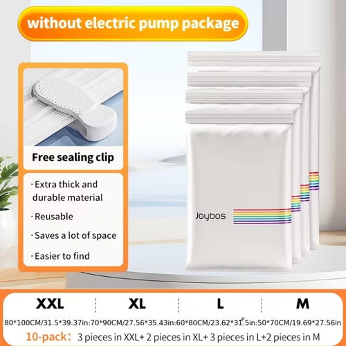 10-Piece Vacuum Storage Bags for Clothing & Bedding