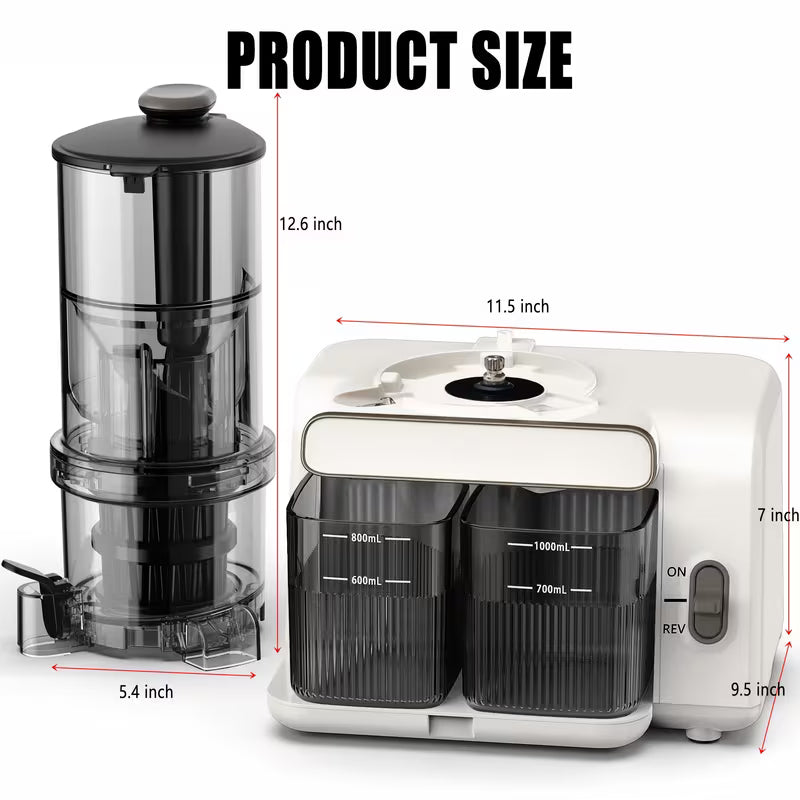 200W Cold Press Juicer with 5.4-Inch Wide Feed Chute