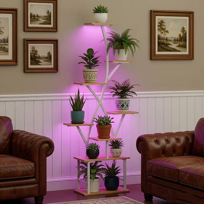 64-Inch 8-Tier Indoor Plant Stand with Grow Lights