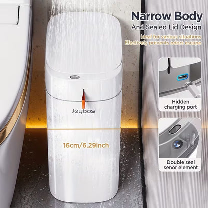 3.5-Gallon Automatic Motion Sensor Trash Can, Type-C Rechargeable Touchless Waste Bin with Auto Bag Sealing, for Bathroom, Bedroom, Kitchen & Office