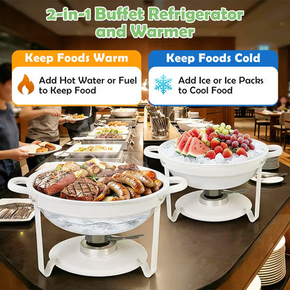 White Stainless Steel Chafing Dish Buffet Set