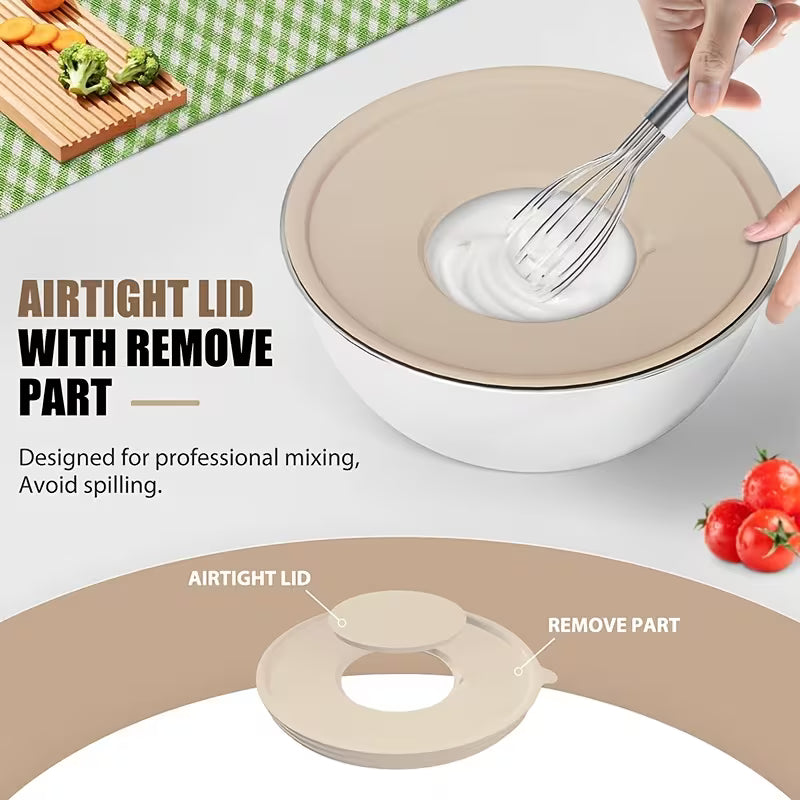 7–26 Piece 316 Stainless Steel Mixing Bowl Set with Airtight Lids