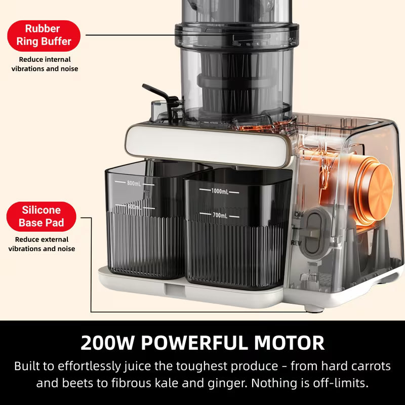 200W Cold Press Juicer with 5.4-Inch Wide Feed Chute