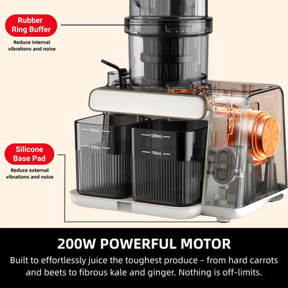 200W Cold Press Juicer with 5.4-Inch Wide Feed Chute