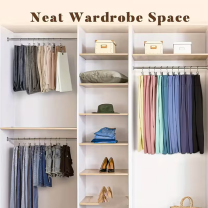 45 Pcs Jeans Hangers with Clips – 360° Rotating Space-Saving Metal Pants Hangers