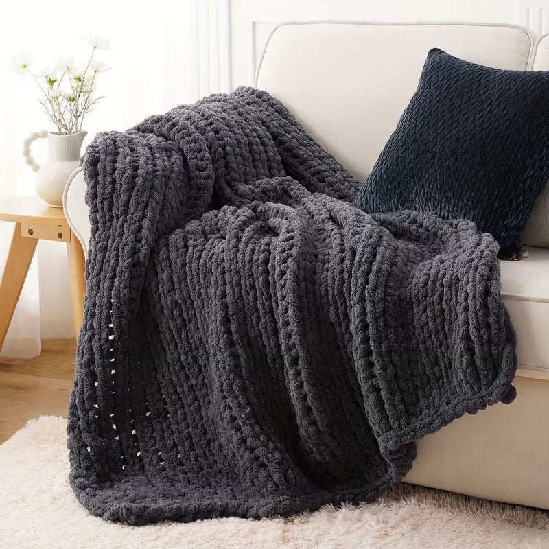 50 × 60 Inch Chunky Chenille Throw Blanket
