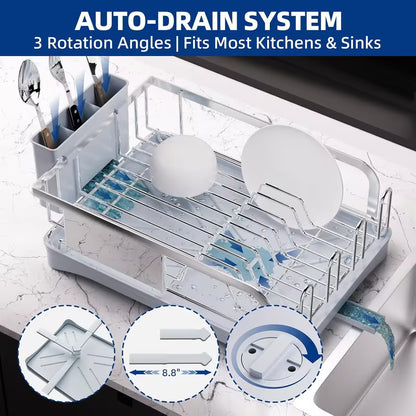 304 Stainless Steel Dish Drying Rack for Kitchen Countertop