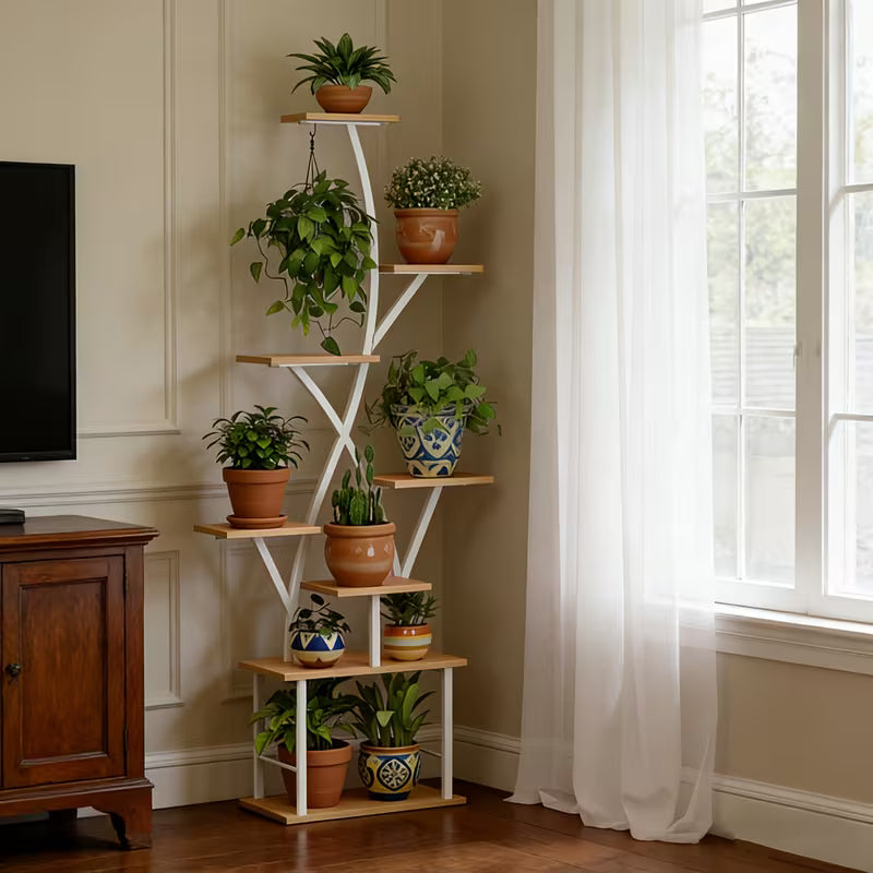 64-Inch 8-Tier Indoor Plant Stand with Grow Lights