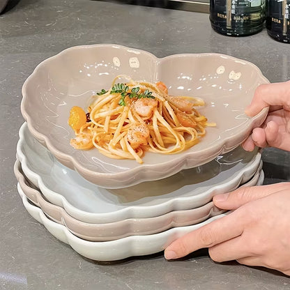 4-Piece 8.25-Inch Heart-Shaped Ceramic Plate Set