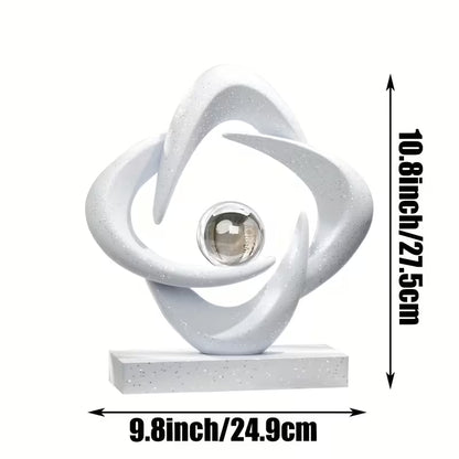 Abstract Resin Sculpture with Crystal Ball