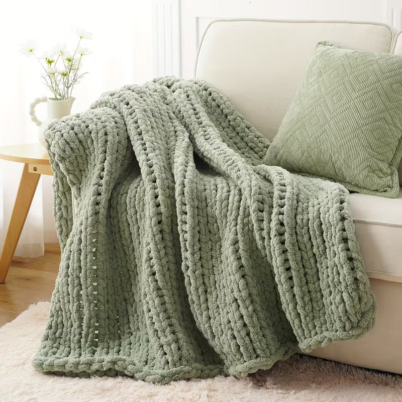 50 × 60 Inch Chunky Chenille Throw Blanket
