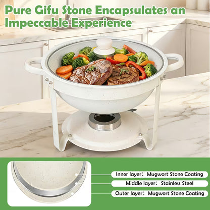 White Stainless Steel Chafing Dish Buffet Set