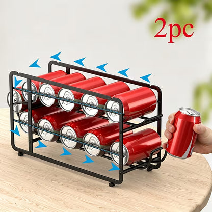 2-Pack Sliding Can Dispenser Rack – Stackable Pantry Can Organizer