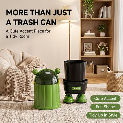 Cute Ear Covered Trash Can with Locking Lid