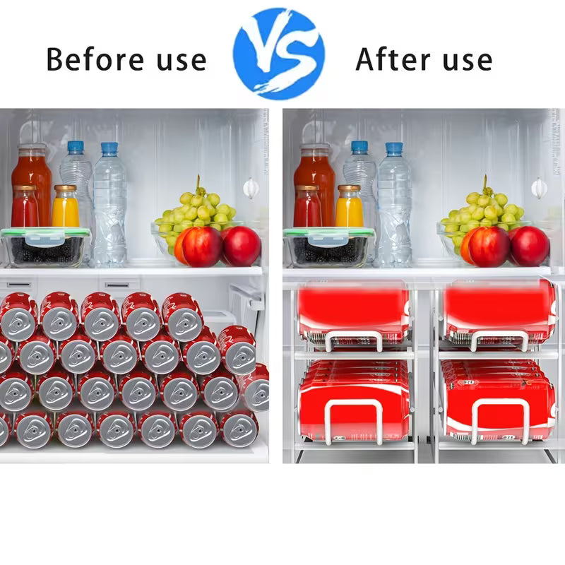 2-Pack Sliding Can Dispenser Rack – Stackable Pantry Can Organizer