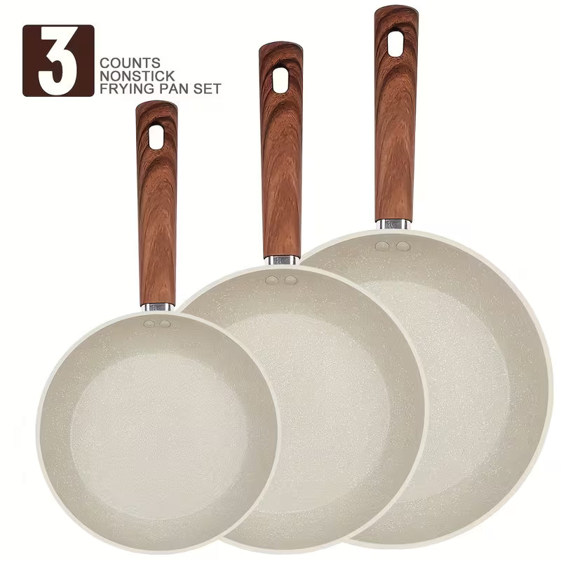 3-Piece Nonstick Frying Pan Set – 7, 9.5 & 11 Inch – Induction Compatible