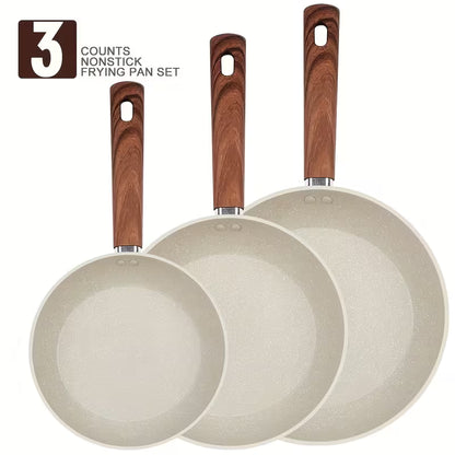 3-Piece Nonstick Frying Pan Set – 7, 9.5 & 11 Inch – Induction Compatible
