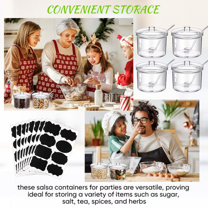 12-Piece 200ml Clear Acrylic Spice Jar Set