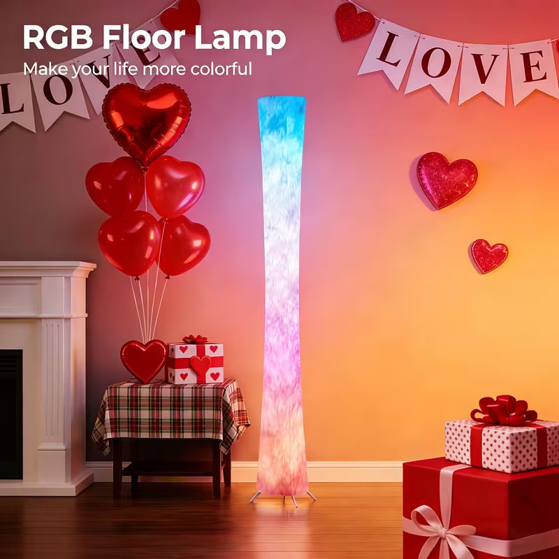 Smart RGB LED Floor Lamp with Fabric Shade