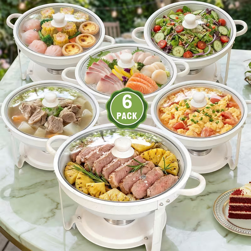 White Stainless Steel Chafing Dish Buffet Set