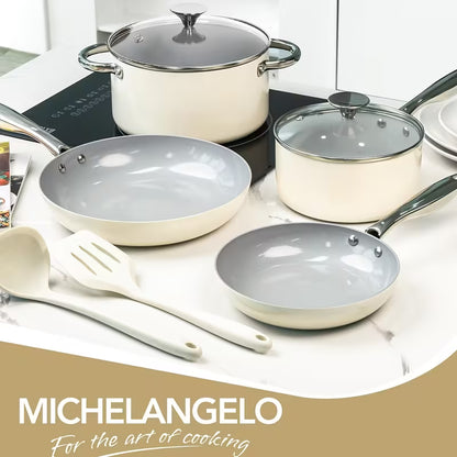 8-Piece Ceramic Nonstick Cookware Set