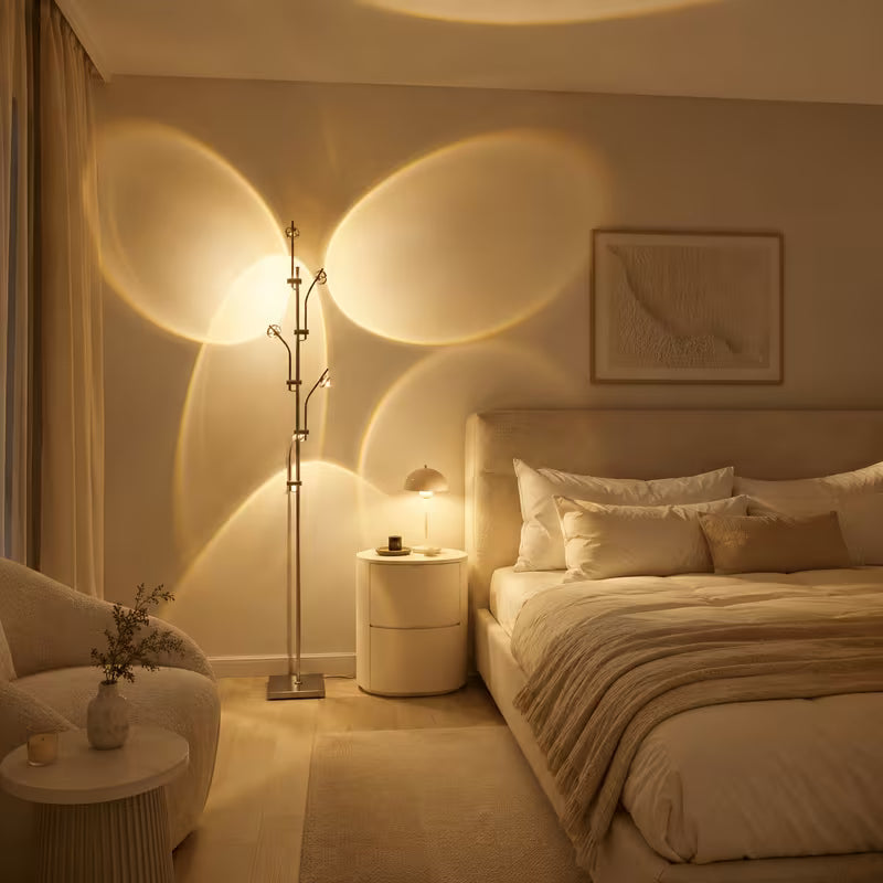 5-Head Sunset Projection Floor Lamp – Dimmable RGB LED Ambient Lighting