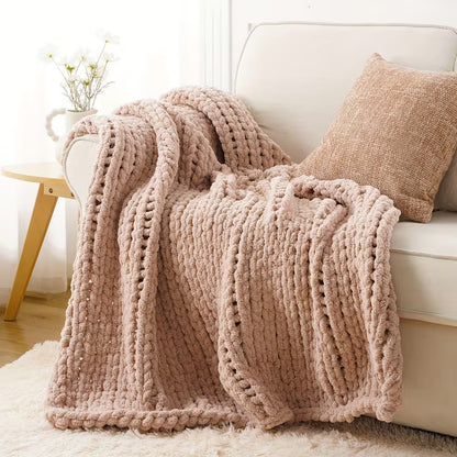 50 × 60 Inch Chunky Chenille Throw Blanket