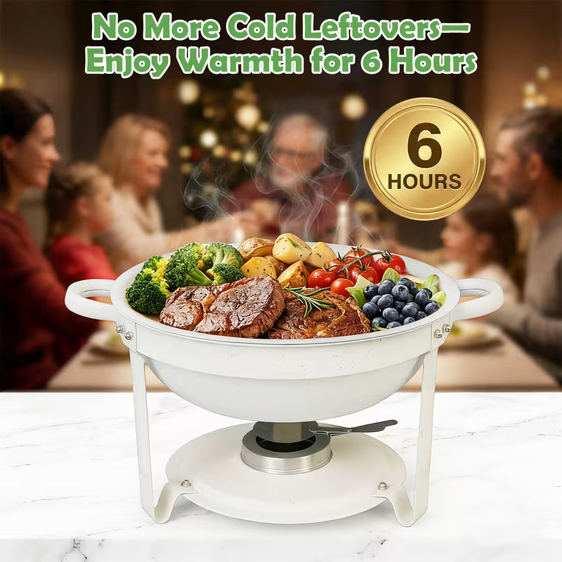 White Stainless Steel Chafing Dish Buffet Set