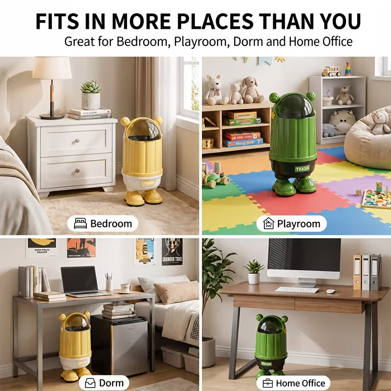 Cute Ear Covered Trash Can with Locking Lid