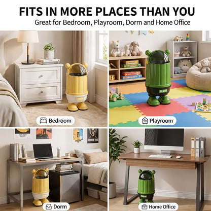 Cute Ear Covered Trash Can with Locking Lid
