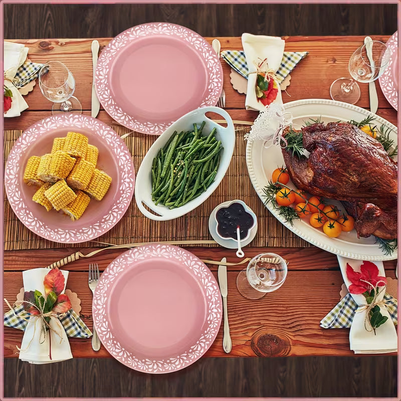 100-Piece 9-Inch Pink Cielito Lindo Mexican Paper Plates – Talavera-Inspired Party Tableware