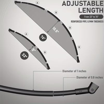 Heavy-Duty Curved Adjustable Shower Rod