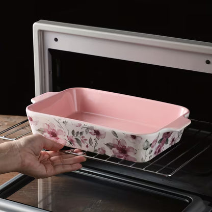 3-Piece Hand-Painted Ceramic Baking Dish Set