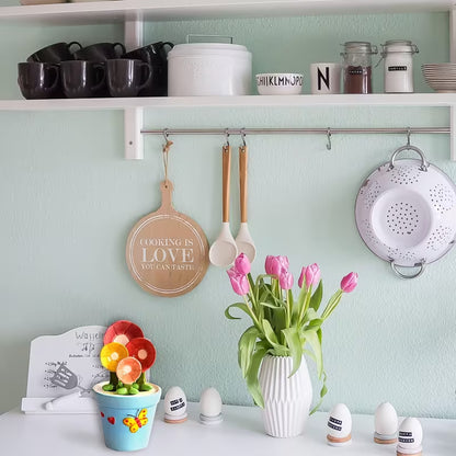 Flower-Shaped Ceramic Measuring Spoon Set with Holder