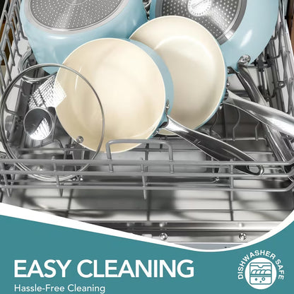 8-Piece Ceramic Nonstick Cookware Set