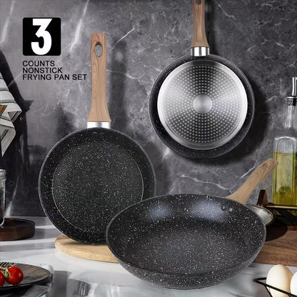 3-Piece Nonstick Frying Pan Set – 7, 9.5 & 11 Inch – Induction Compatible